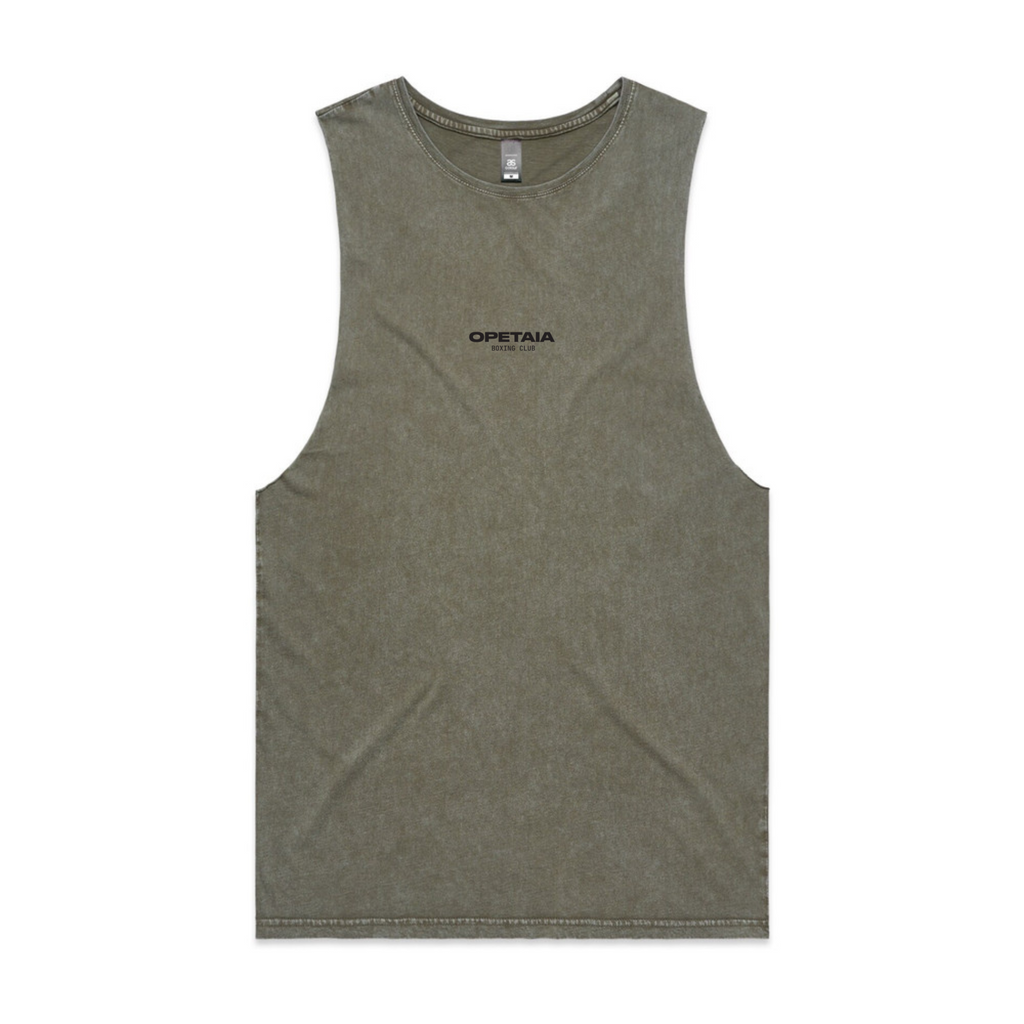 Opetaia Boxing Club Stone Wash Muscle Singlet Small Logo