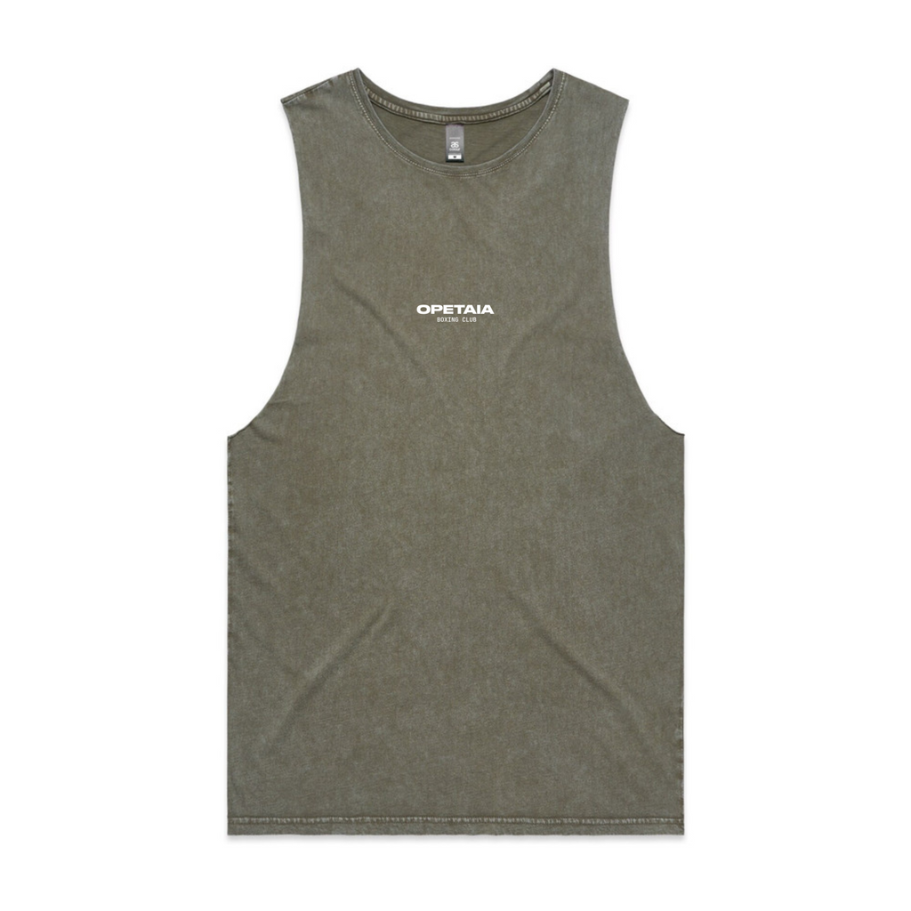 Opetaia Boxing Club Stone Wash Muscle Singlet Small Logo