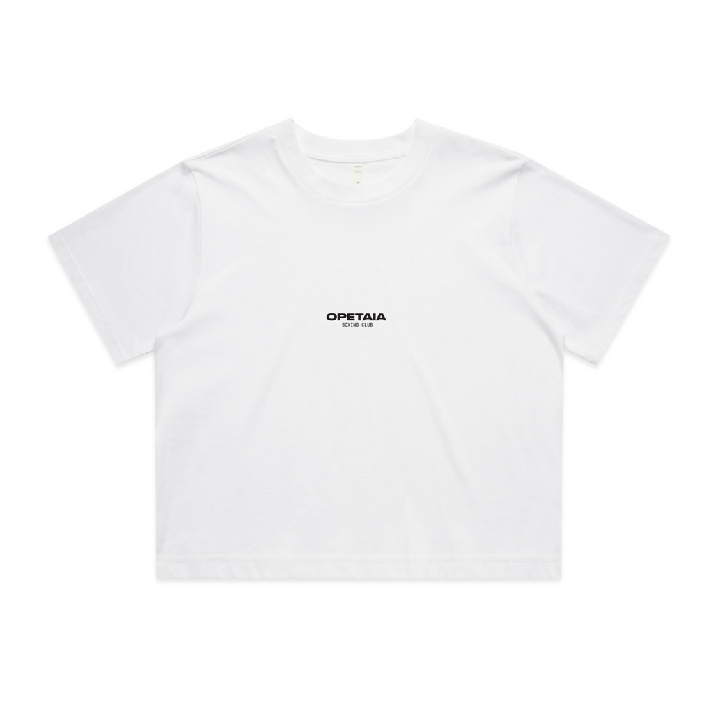 Opetaia Boxing Club Womens Cropped Tee Small Logo